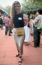 THE concert bag in chartreuse velvet or corduroy