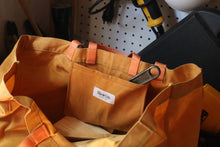 waxed canvas transport tote