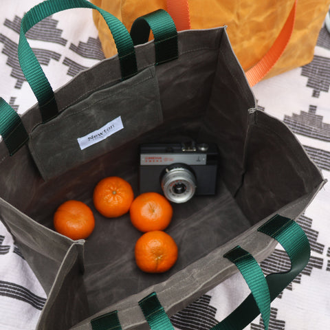 waxed canvas market tote - custom colorway