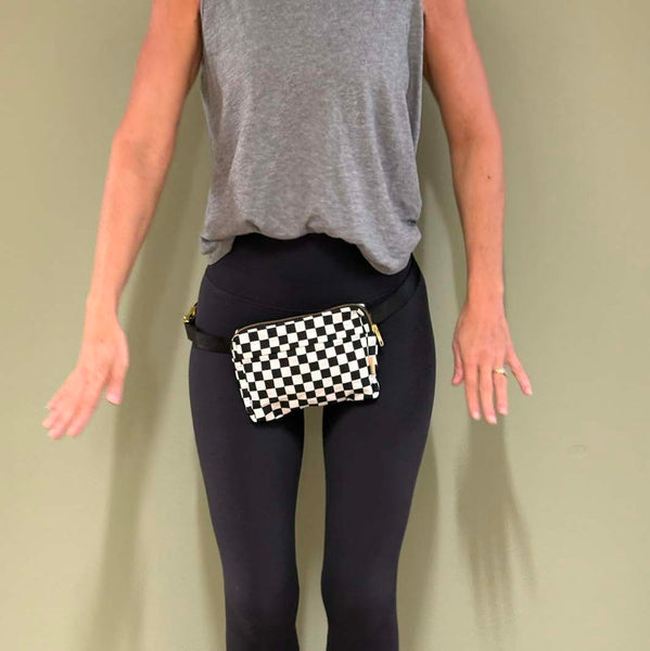 checkered canvas concert bag