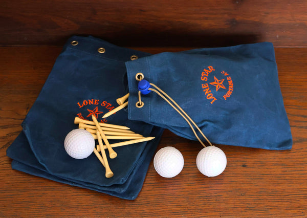 waxed canvas drawstring bag