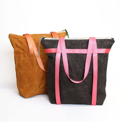 waxed canvas totepack: convertible tote/backpack