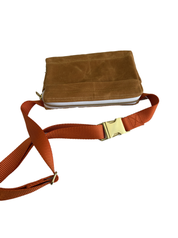 waxed canvas concert bag - burnt orange