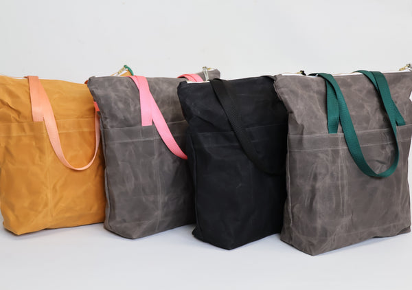 waxed canvas totepack - convertible