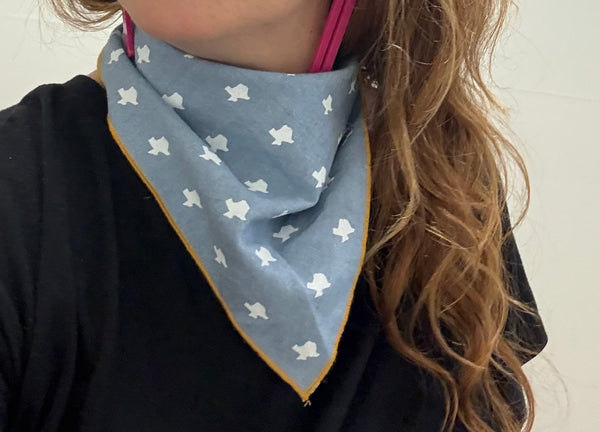 texas print bandana - chambray