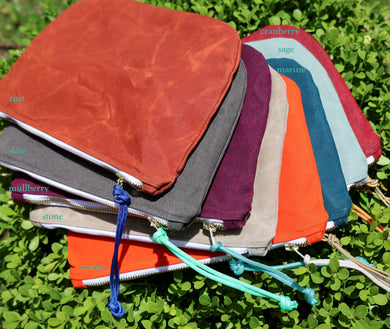 *SALE* waxed canvas clutch