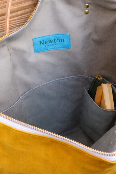waxed canvas zip tote