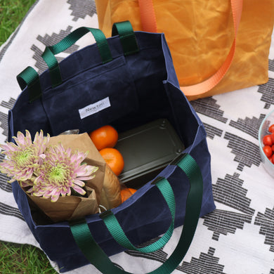 waxed canvas market tote / custom colorway