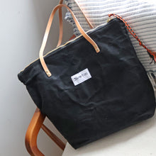 waxed canvas zip tote