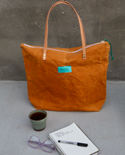 waxed canvas zip tote