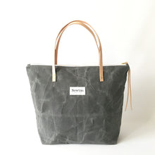 waxed canvas zip tote