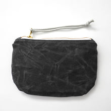 waxed canvas clutch