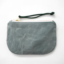 waxed canvas clutch