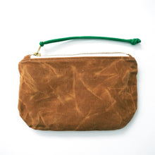 waxed canvas clutch