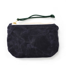 waxed canvas clutch